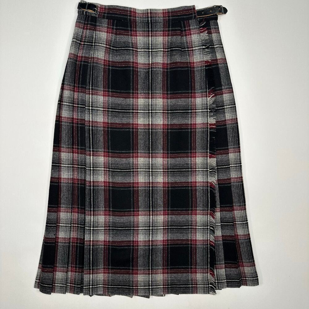 Vintage 1970’s Trader Vic’s Wool Plaid Kilt Skirt Size 6